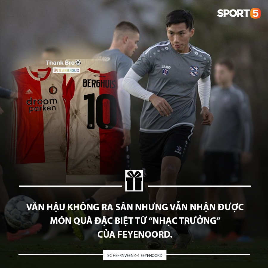 Không thi đấu một phút nào trong thất bại của SC Heerenveen, Văn Hậu vẫn nhận được quà Valentine đặc biệt từ tuyển thủ Quốc gia Hà Lan - Ảnh 1.