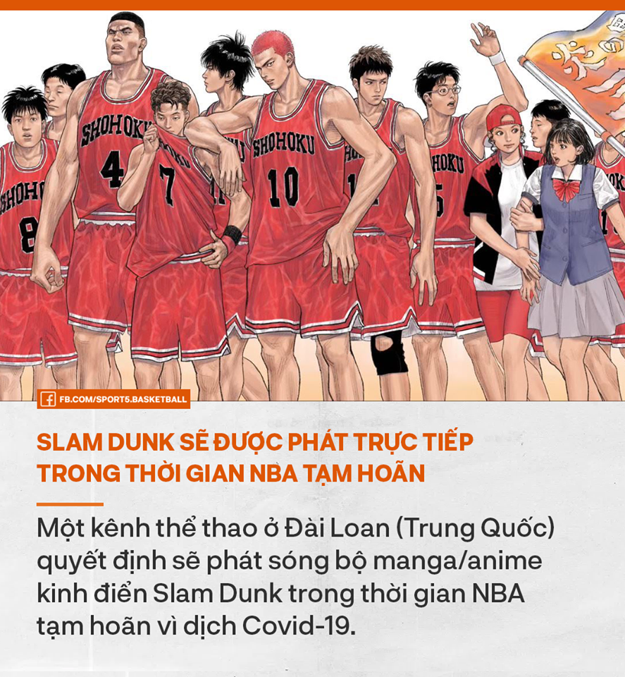 NBA tạm hoãn vì Covid-19, kênh thể thao Đài Loan (Trung Quốc) chuyển sang chiêu đãi fan bóng rổ bằng siêu phẩm anime Slam Dunk - Ảnh 2.