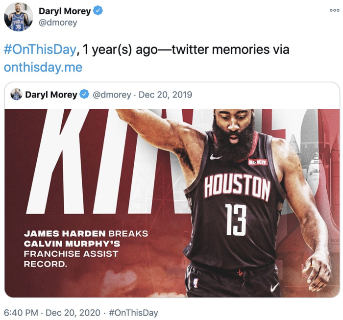 Giám đốc Daryl Morey của Philadelphia 76ers bị phạt 50 ngàn USD chỉ vì một cú tweet về James Harden - Ảnh 1.