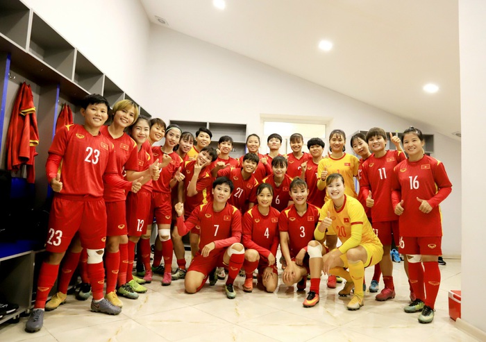 Tuyển nữ Việt Nam về nước với chiến thắng thuyết phục tại vòng loại Asian Cup 2022 - Ảnh 1.
