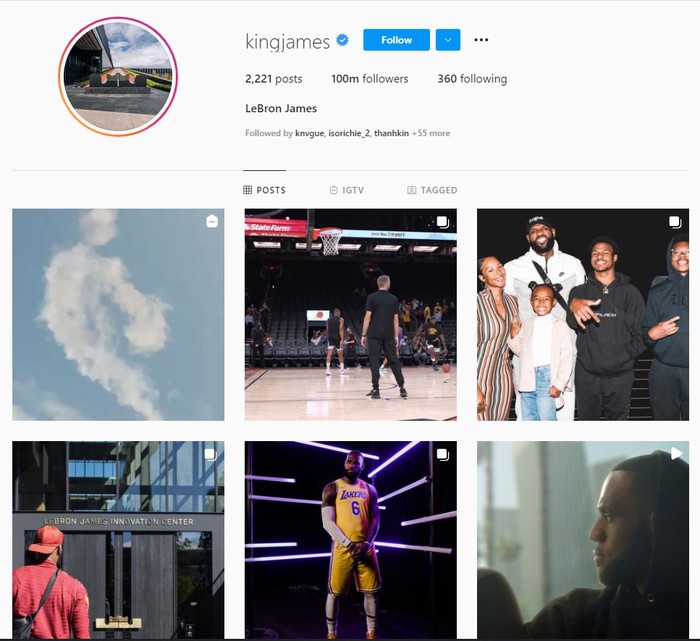 LeBron James có hơn 100 triệu người theo dõi trên Instagram: Nhiều hơn cả 6 giải đấu thể thao hàng đầu nước Mỹ cộng lại - Ảnh 1.