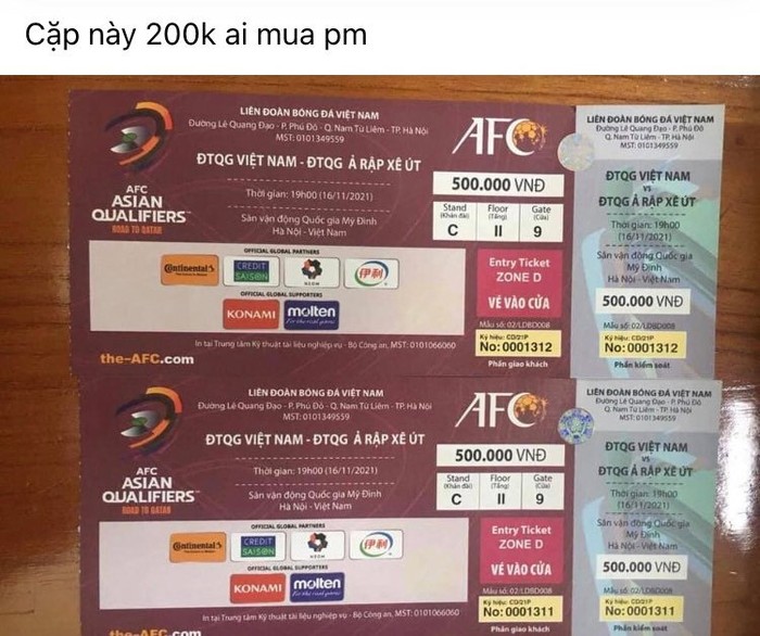 Vé trận đội tuyển Việt Nam và đội tuyển Saudi Arabia được đóng khung làm kỷ niệm vì quá mất giá - Ảnh 3.