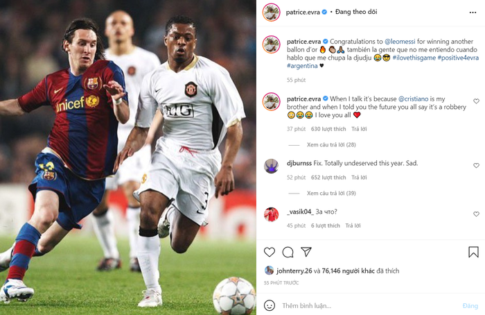 Evra thông báo Messi đoạt danh hiệu Quả bóng Vàng 2021 - Ảnh 1.