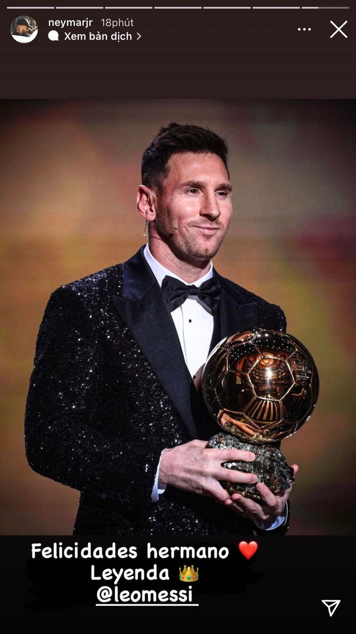 Messi được dàn sao bóng đá chúc mừng sau khi giành Quả bóng Vàng 2021 - Ảnh 3.