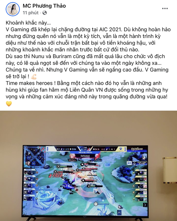 Dàn BLV Liên Quân Việt Nam cùng các tuyển thủ gửi lời động viên V Gaming khi lỡ hẹn với chức vô địch AIC 2021 - Ảnh 5.