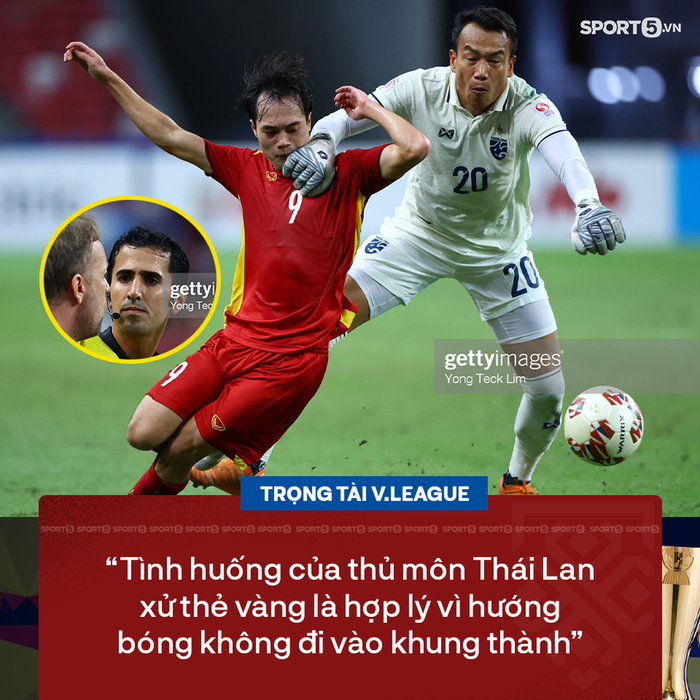Trọng tài V.League lý giải việc thủ môn Thái Lan chỉ nhận thẻ vàng  - Ảnh 1.
