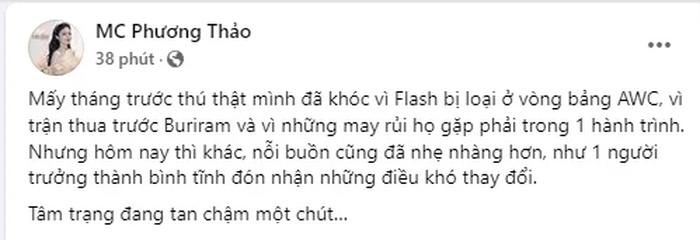 MC Phương Thảo nhận xét 1 câu khiến ai cũng phải gật gù sau thất bại của Team Flash - Ảnh 1.