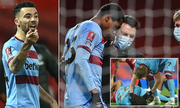 Cầu thủ West Ham bị chấn động não sau pha va chạm trên không với Martial - Ảnh 2.
