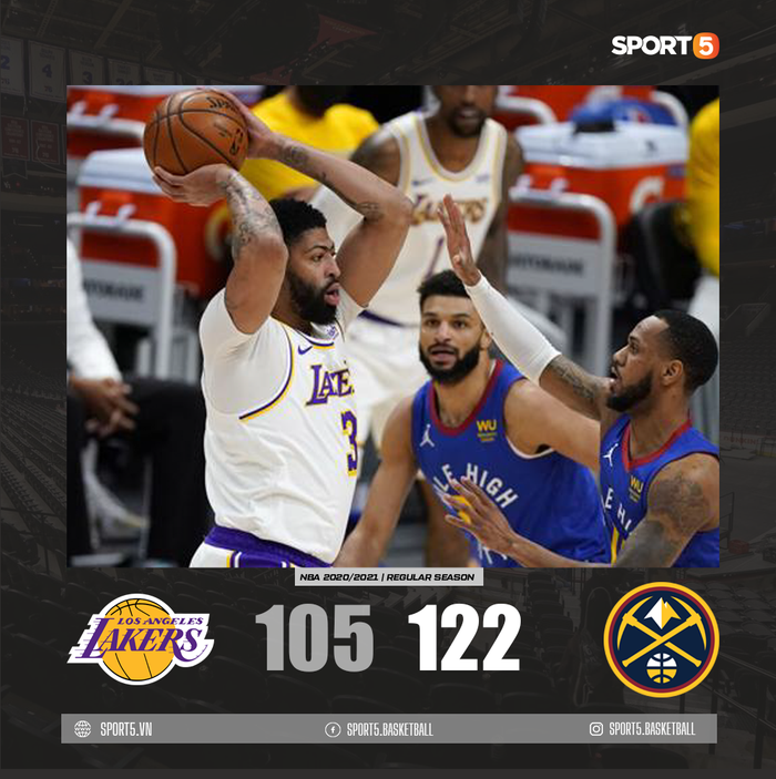 Anthony Davis dính chấn thương gót chân, Los Angeles Lakers thảm bại 17 điểm trước Denver Nuggets - Ảnh 3.