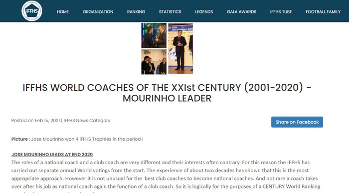 Vượt mặt cả Pep và Ferguson, Mourinho được vinh danh là huấn luyện viên xuất sắc nhất từ đầu thế kỷ - Ảnh 1.