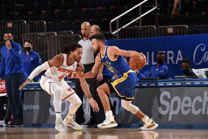 Bay cao trên đôi cánh cựu binh, Golden State Warriors giành thắng lợi thuyết phục trước New York Knicks - Ảnh 1.