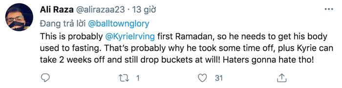 Nghi vấn: Kyrie Irving cải sang đạo Hồi, bỏ thi đấu vì nhịn ăn chay tháng Ramadan - Ảnh 12.