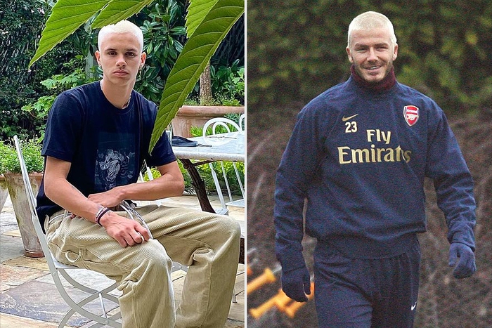 Cậu hai nhà Beckham lột xác với mái tóc bạch kim, fan trầm trồ khi so sánh với hình ảnh thời trẻ của ông bố David - Ảnh 3.