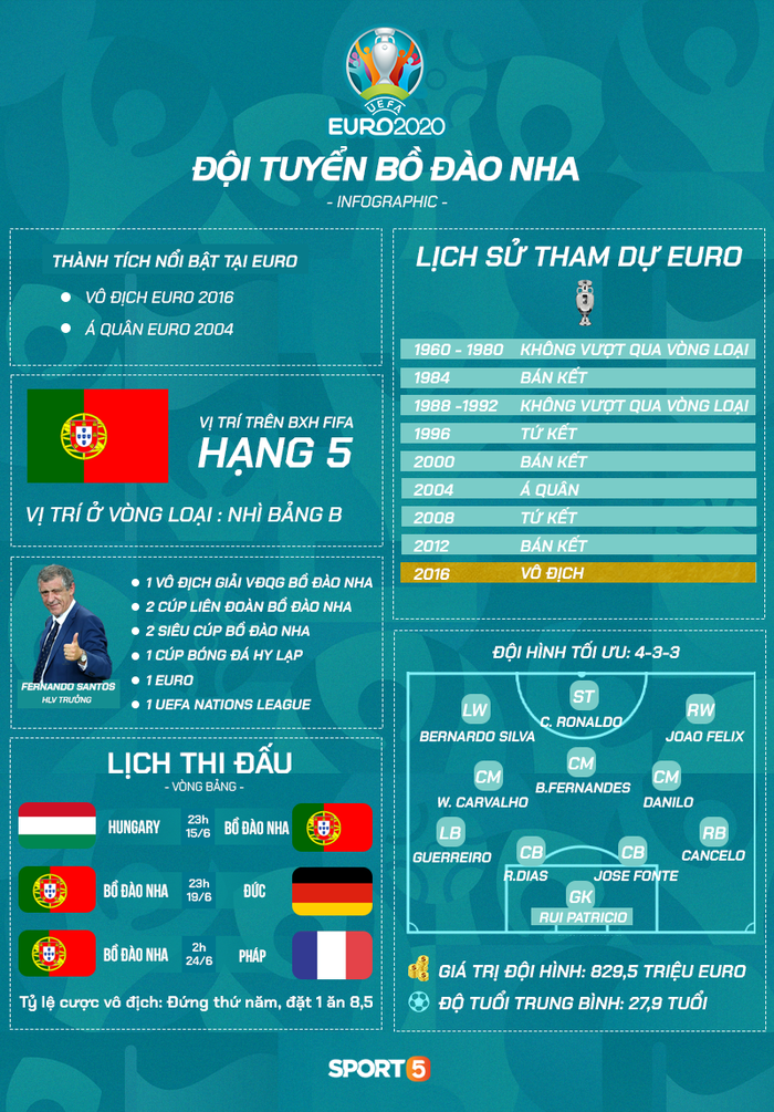 Tổng quan đội tuyển Bồ Đào Nha trước Euro 2020: Sự pha trộn hoàn hảo của 2 thế hệ - Ảnh 1.