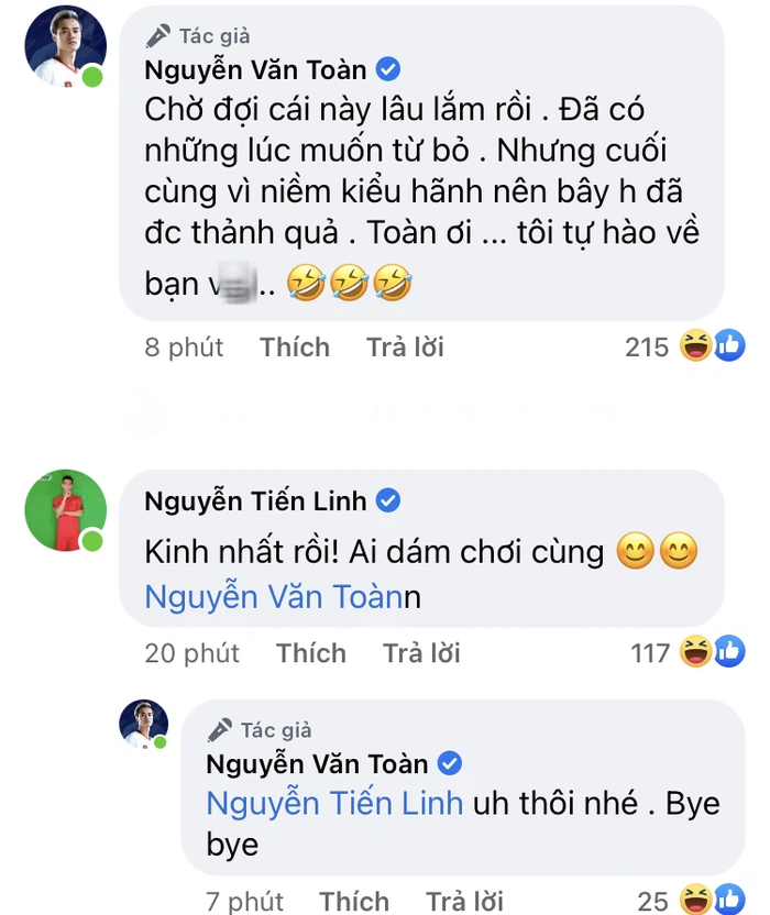 Văn Toàn khoe chiến tích được gia nhập hội triệu người theo dõi trên facebook, Tiến Linh lập tức vào &quot;cà khịa&quot; - Ảnh 2.
