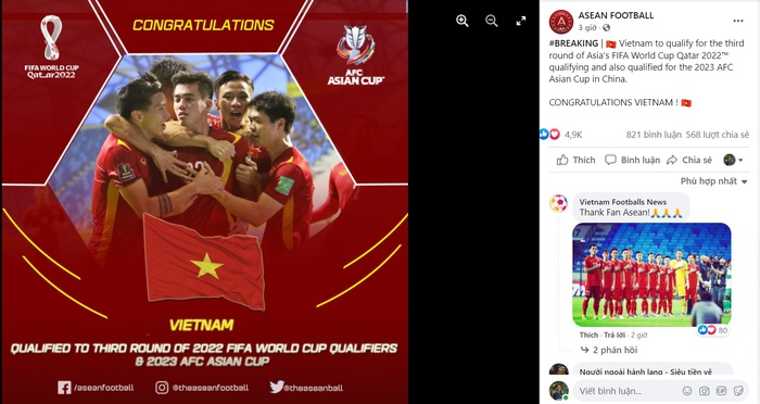 Người hâm mộ Đông Nam Á chúc mừng thành tích lịch sử của đội tuyển Việt Nam - Ảnh 2.