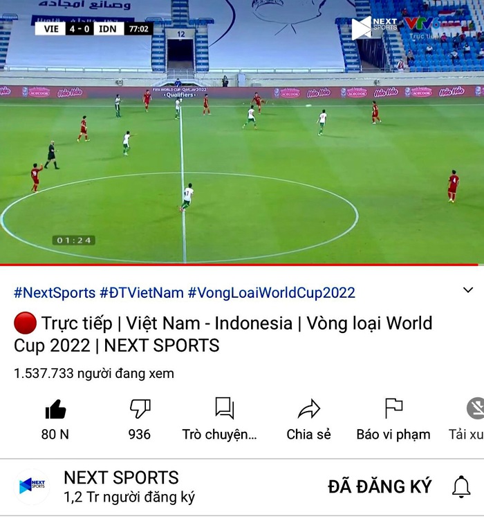 Trận Việt Nam vs Indonesia xác lập kỷ lục người xem trên Internet, vượt xa Rap Việt - Ảnh 2.