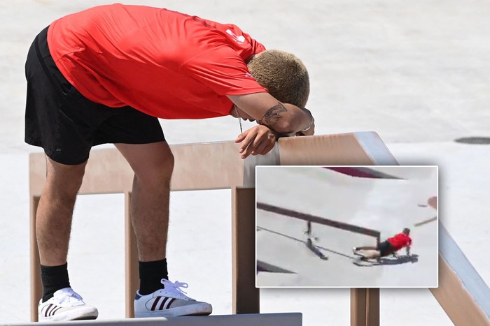 Vận động viên trượt ván gặp phải tai nạn cực thốn tại Olympic  - Ảnh 2.