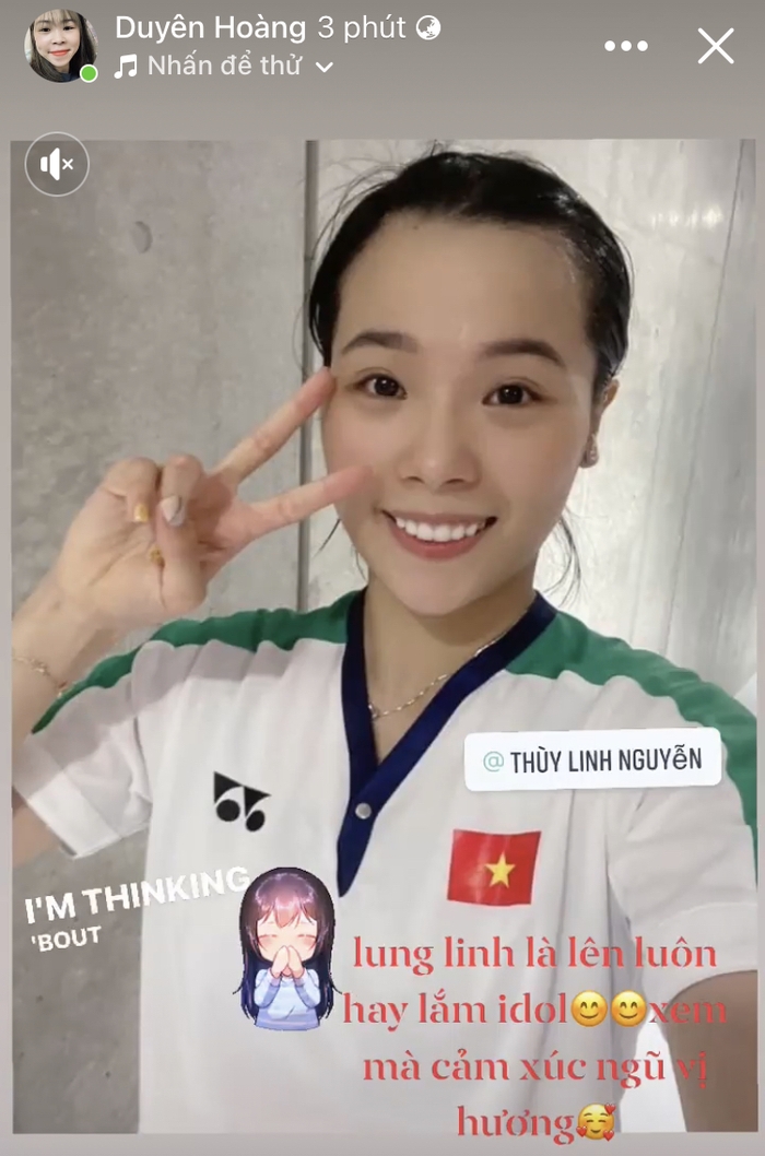 Hoàng Thị Duyên gọi tay vợt Thuỳ Linh là &quot;Idol&quot;, dành lời khen đặc biệt sau trận thắng tại Olympic Tokyo 2020 - Ảnh 1.