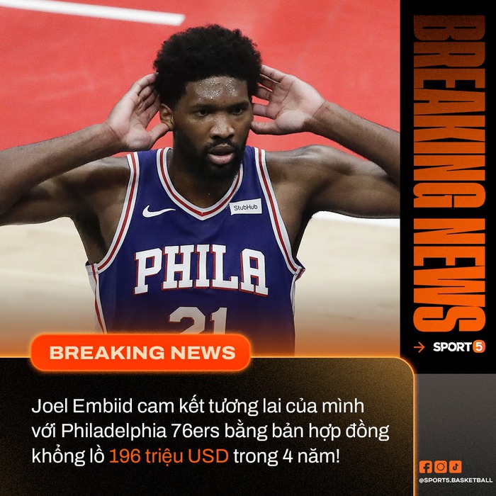 Philadelphia 76ers trói chân Joel Embiid bằng bản hợp đồng &quot;siêu tối đa&quot; - Ảnh 1.