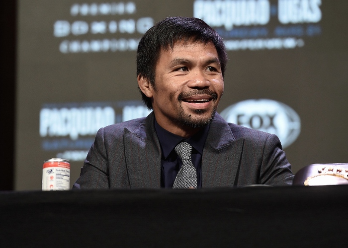 Manny Pacquiao lần đầu chạm mặt Yordenis Ugas: Lộ rõ sự chênh lệch về thể hình - Ảnh 3.