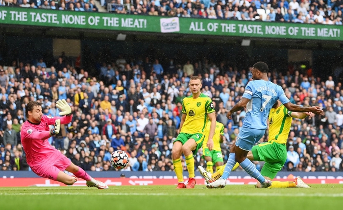 Tân binh 100 triệu bảng giật mình ghi bàn thắng, Man City huỷ diệt Norwich 5 bàn không gỡ - Ảnh 6.