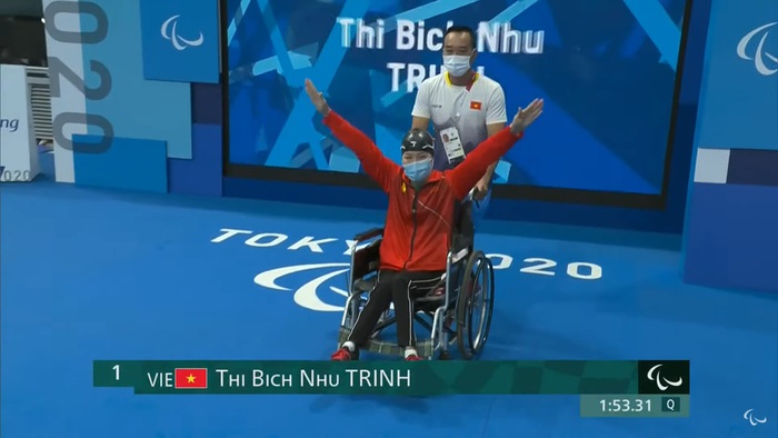 Đỗ Thanh Hải chỉ kém kỷ lục thế giới gần 11 giây, Trịnh Thị Bích Như về thứ 8 trong lượt chung kết 100m bơi ếch Paralympic 2020 - Ảnh 2.