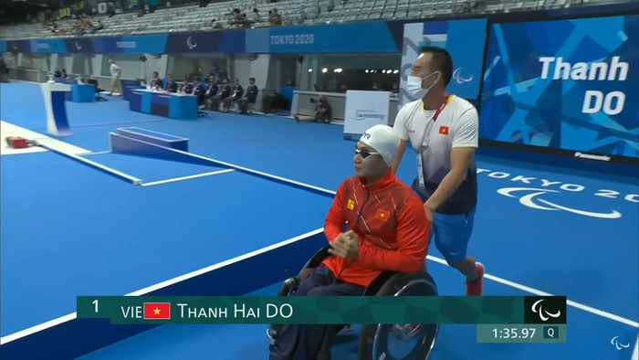 Đỗ Thanh Hải chỉ kém kỷ lục thế giới gần 11 giây, Trịnh Thị Bích Như về thứ 8 trong lượt chung kết 100m bơi ếch Paralympic 2020 - Ảnh 1.