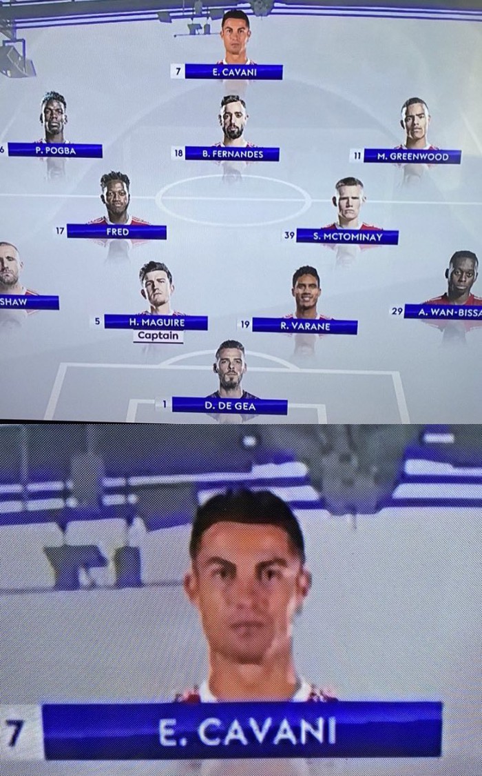 Kênh truyền hình quốc tế nhầm cả tên Ronaldo và Cavani - Ảnh 1.