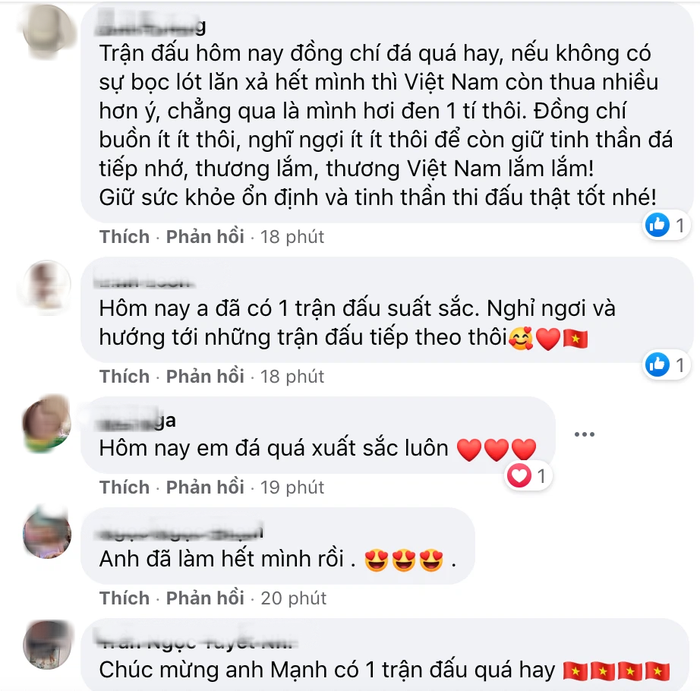 4h sáng, CĐV Việt Nam vẫn thức vào Facebook Duy Mạnh động viên: Anh đã lăn xả hết mình - Ảnh 2.