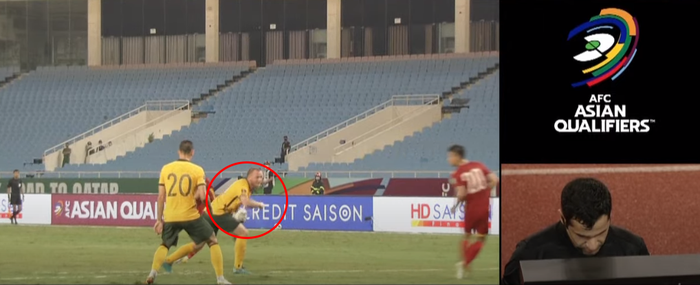 Tranh cãi: Bóng chạm tay cầu thủ Australia trong vòng cấm nhưng không có phạt đền cho ĐT Việt Nam  - Ảnh 1.