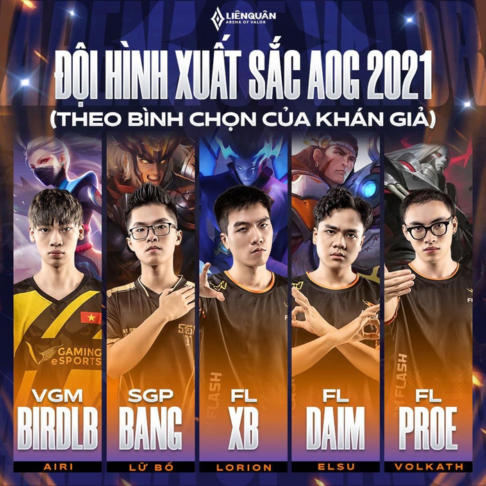 Đội hình xuất sắc nhất Liên Quân Mobile Việt Nam năm 2021: Bộ 3 nguyên tử của Team Flash chiếm spotlight - Ảnh 1.
