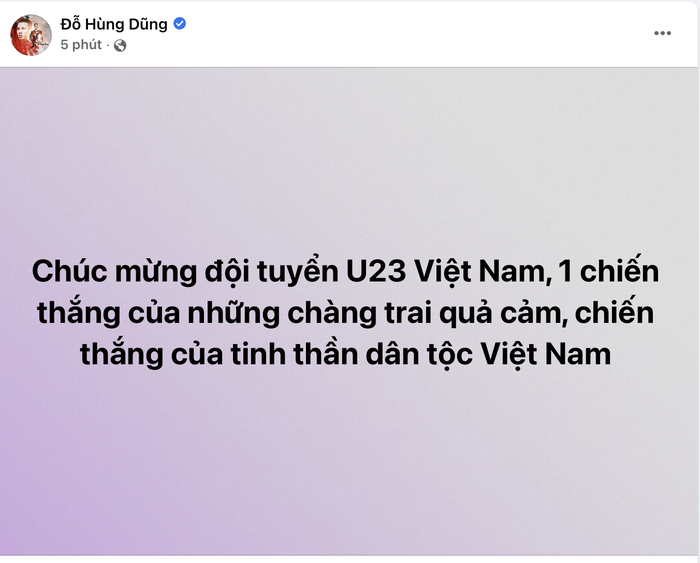 Tấn Trường, Hùng Dũng chúc mừng U23 Việt Nam vô địch U23 Đông Nam Á - Ảnh 2.