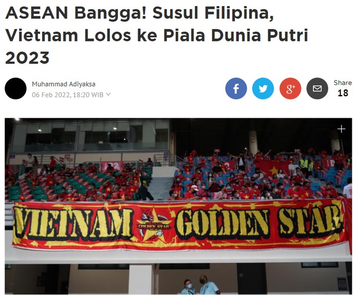 Báo chí quốc tế chúc mừng tuyển nữ Việt Nam giành vé đến World Cup nữ 2023: &quot;Niềm tự hào ASEAN!&quot; - Ảnh 1.