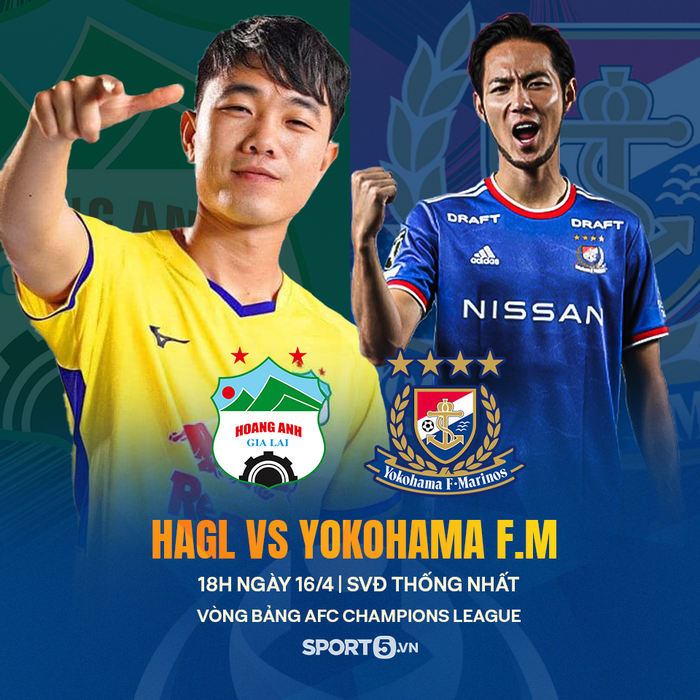 Trực tiếp HAGL vs Yokohama F. Marinos, 18h ngày 16/4: Trở lại AFC Champions League  - Ảnh 1.