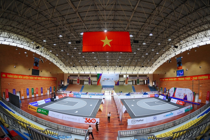 Toàn cảnh nhà thi đấu Thanh Trì, &quot;thánh địa&quot; dành cho người hâm mộ bóng rổ tại SEA Games 31 - Ảnh 2.