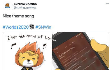 Suning Gaming đăng lời bài hát đầy ẩn ý, dự đoán về một chức vô địch cho SofM và đồng đội
