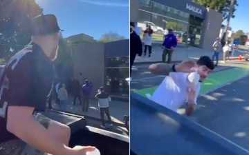 Youtuber nổi tiếng Jake Paul bất ngờ tấn công bạn thân của Conor McGregor bằng bóng nước và giấy vệ sinh