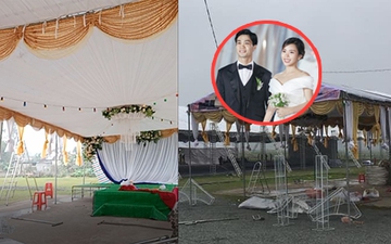 Cận cảnh rạp cưới khủng của Công Phượng tại Nghệ An một ngày trước lễ cưới