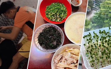 Góc sống tích cực mùa dịch: Bà xã Văn Quyết trồng rau sạch, Tiến Dũng tự nấu ăn ngon - bổ - rẻ khi ở nhà một mình