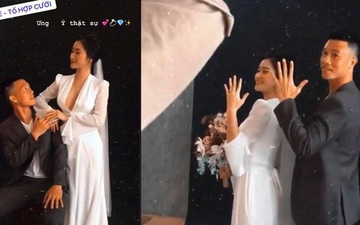 Bạn gái Huy Hùng (tuyển Việt Nam) bất ngờ tung video hậu trường chụp ảnh cưới: Cô dâu chú rể đẹp đôi, dân tình chúc mừng tới tấp