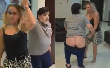 Huyền thoại Diego Maradona tụt quần khoe mông khi nhún nhảy cùng tình cũ, lộ vẻ ngoài khiến nhiều người lo lắng
