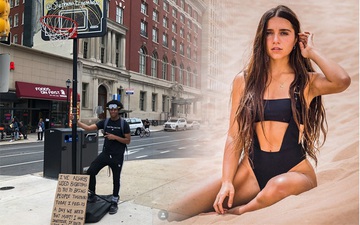 Hot girl bóng rổ trên Youtube kéo cột rổ đi khắp một thành phố ở Mỹ để phá vỡ sự căng thẳng tại các cuộc biểu tình