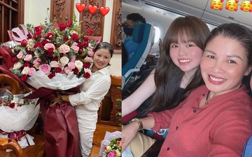 Huỳnh Anh tặng mẹ Quang Hải bó hoa "siêu to khổng lồ" dịp sinh nhật