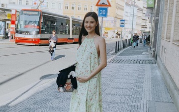 "Mẹ bầu" Kỳ Hân khoe nhan sắc xinh đẹp tại trời Âu, Mạc Hồng Quân hào hứng chia sẻ hình ảnh đầu tiên của em bé