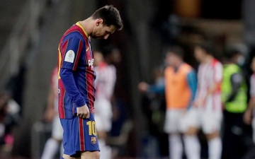 Messi ăn thẻ đỏ, Barca thất bại ở chung kết Siêu Cúp Tây Ban Nha