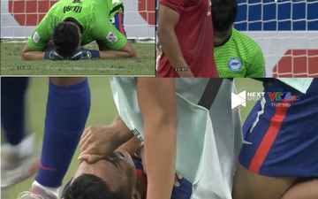 Cầu thủ Singapore gục đầu, bật khóc sau trận đấu quả cảm 8 đấu 11 cầu thủ Indonesia
