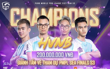 Áp đảo tại vòng chung kết, HVNB chính thức trở thành tân vương của PUBG Mobile Việt Nam, ẵm ngay 200 triệu đồng tiền thưởng