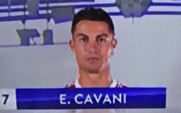 Kênh truyền hình quốc tế nhầm tên Ronaldo với Cavani