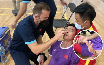 Tuyển thủ futsal Việt Nam đổ máu trong trận giao hữu trước thềm World Cup 2021